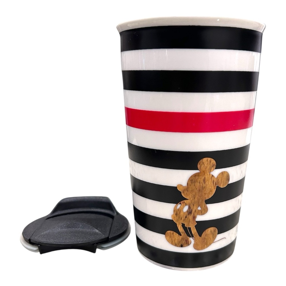 Disney Micky Mouse Pinache by Seven20 Travel Mug Tumbler w/ Lid Stripes 10oz